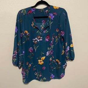 Teal floral top